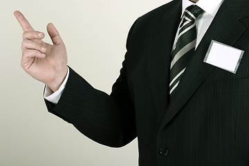 Image showing Salesman making a point