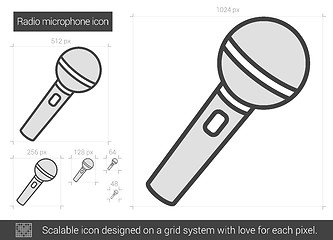 Image showing Radio microphone line icon.