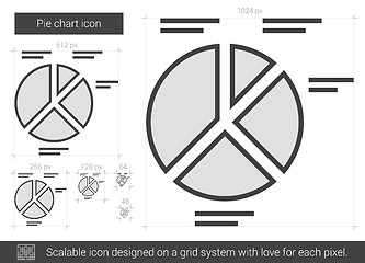 Image showing Pie chart line icon.