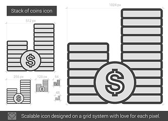 Image showing Stack of coins line icon.