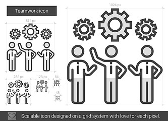 Image showing Teamwork line icon.