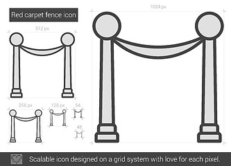 Image showing Red carpet fence line icon.