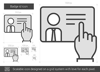 Image showing Badge id line icon.