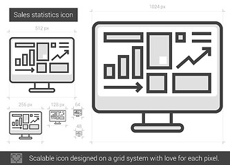 Image showing Sales statistics line icon.