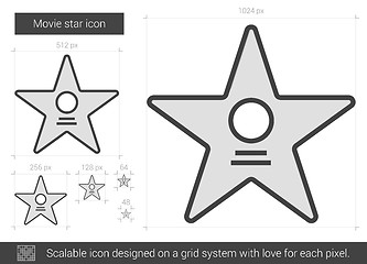 Image showing Movie star line icon.