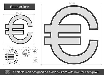 Image showing Euro sign line icon.