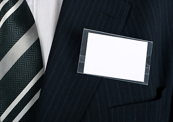 Image showing Close-up of a blank nametag