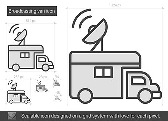 Image showing Broadcasting van line icon.