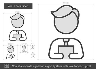 Image showing White collar line icon.