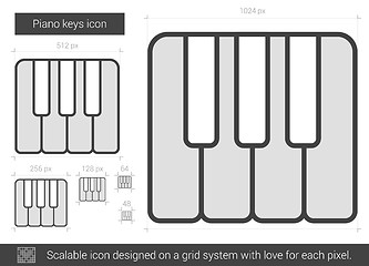 Image showing Piano keys line icon.