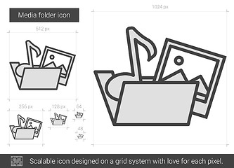 Image showing Media folder line icon.