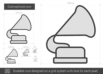 Image showing Gramophone line icon.