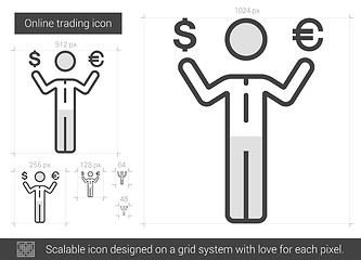 Image showing Online trading line icon.