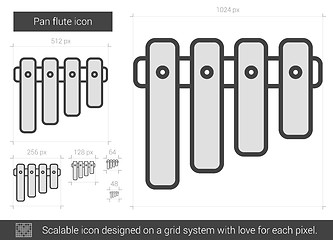 Image showing Pan flute line icon.