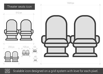 Image showing Theater seats line icon.
