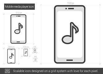 Image showing Mobile media player line icon.
