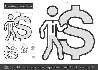 Image showing Investment broker line icon.