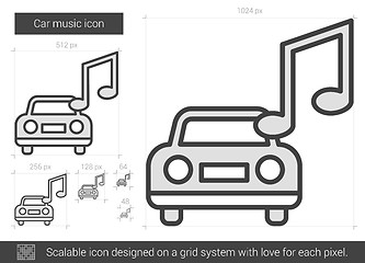 Image showing Car music line icon.