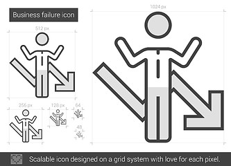 Image showing Business failure line icon.