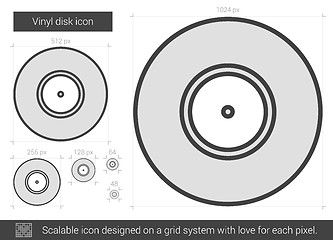 Image showing Vinyl disk line icon.