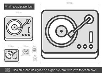 Image showing Vinyl record player line icon.