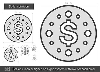 Image showing Dollar coin line icon.