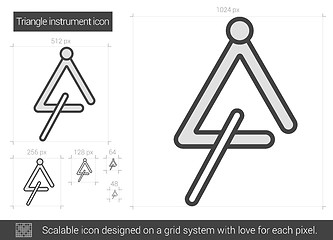 Image showing Triangle instrument line icon.