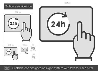 Image showing Twenty four hours service line icon.