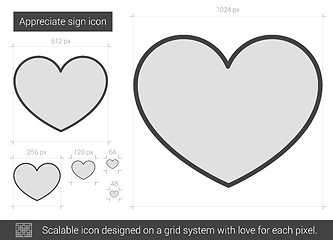Image showing Appreciate sign line icon.