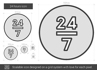 Image showing Twenty four hours line icon.