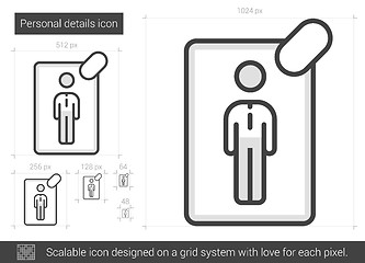 Image showing Personal details line icon.