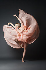 Image showing Woman dancing in chiffon dress