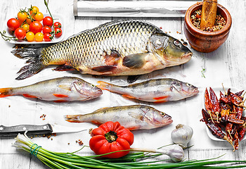 Image showing Cooking fresh carp