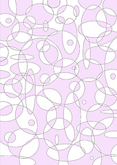 Image showing Background from a variety of light purple circles and ovals of varying thickness of the lines