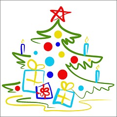 Image showing A stylized illustration of a Christmas tree