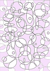 Image showing Background from a variety of light purple circles and ovals of varying thickness of the lines