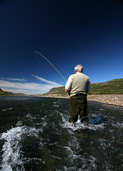 Image showing Old man and the river