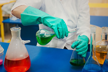 Image showing Experiments in a chemistry lab