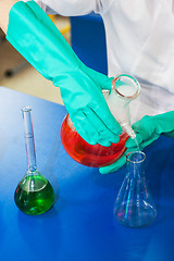 Image showing Experiments in a chemistry lab