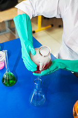 Image showing Experiments in a chemistry lab