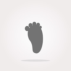 Image showing vector footprint people circle web glossy button icon. vector icon. vector button 