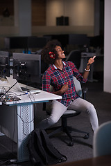 Image showing portrait of a young successful African-American woman in modern 