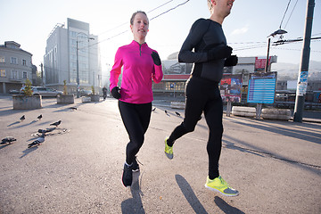 Image showing young  couple jogging