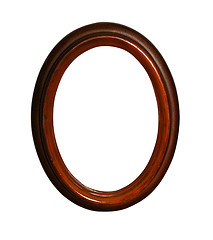 Image showing wooden oval frame with path