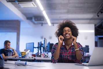 Image showing portrait of a young successful African-American woman in modern 