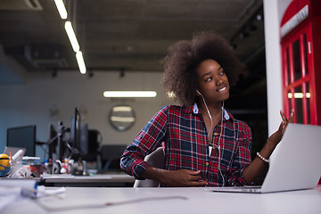 Image showing portrait of a young successful African-American woman in modern 