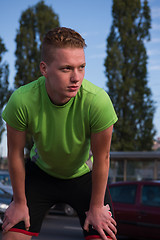 Image showing portrait of a young man on jogging