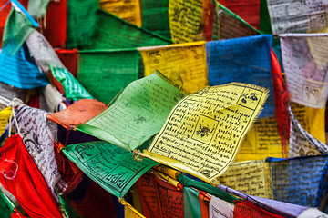 Image showing Tibetan Buddhism prayer flags lungta