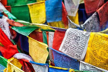 Image showing Tibetan Buddhism prayer flags lungta