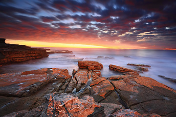 Image showing Stunning sunrise at Maroubra